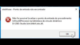 Erro em Executa o Obs Studio