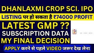 Dhanlaxmi Crop IPO | Dhanlaxmi Crop Science IPO GMP | Dhanlaxmi Crop Science IPO Subscription Status