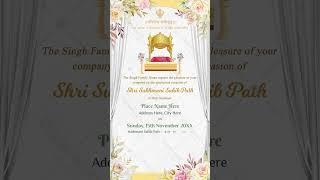 Sri Sukhmani Sahib Path Invitation Video | Digital Sukhmani Sahib Video Invite | VG-1856-V