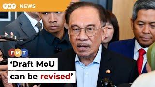 Draft MoU can be revised, Anwar tells Muhyiddin