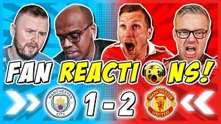 MAN CITY & MAN UTD FANS REACTION TO MAN CITY 1-2 MAN UTD | PREMIER LEAGUE FAN REACTIONS