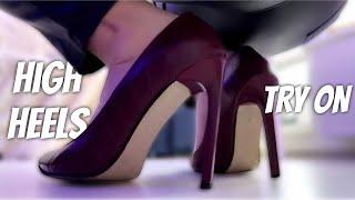 ASMR TRY ON HEELS l Leather pants l Stiletto heels walking l PrincessYork