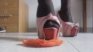 Crushing 2 Tomatoes with 6' Red High Heels