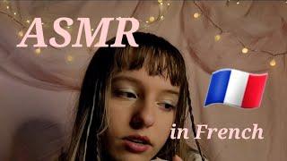 ASMR  In French while scratching a towel on the mic