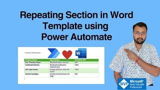 Insert Dynamic Tables (Repeating Section) into Word Template using Power Automate