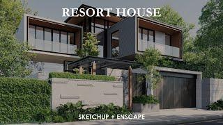 TUTORIAL ENSCAPE + EXTERIOR RENDERING | Villa PH_Resort House