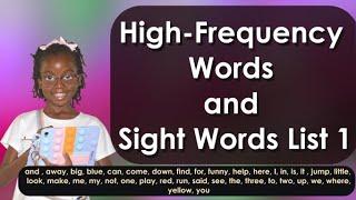 High-Frequency Words and Sight Words List 1 #highfrequencywords  #dolch