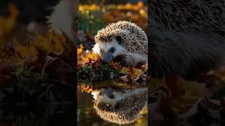 "Adorable Hedgehog Exploring an Autumn Forest"