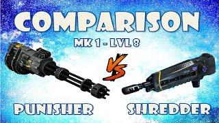 Punisher vs Shredder light weapons comparison war robots