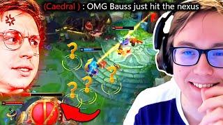 TheBausffs how he wins in pro by going 0 6 or 1 9 while Caedral gets tilted and pissed at him