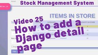 25 HOW TO ADD DETAIL PAGE IN DJANGO - STOCK MANAGEMENT SYSTEM