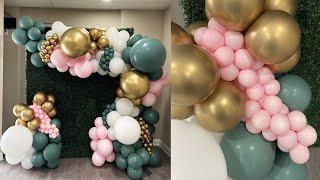 Trying something NEW | Balloon Garland Tutorial | Grass Wall Backdrop | How to | DIY