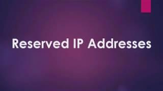 Reserved IP Addresses