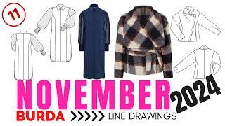 BURDA 11/2024: Full Line Drawings & SO MUCH AUTUMN Fashion Inspiration