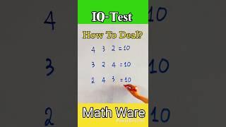IQ-Test Math | Can You Solve This? #logic #maths  #braintest