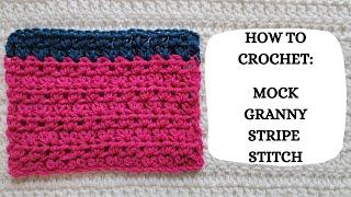 How To Crochet: Mock Granny Stripe Stitch | Tutorial, DIY, Beginner Crochet, Easy Crochet, Pretty 
