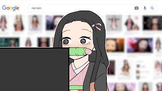 Nezuko searching for her name - kimetsu no yaiba : demon slayer animation