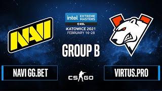 CS:GO - NAVI GG.BET vs Virtus.pro [Dust2] Map 1 - IEM Katowice 2021 - Group B