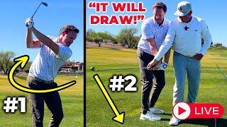 He Learned How To Hit A Draw The Right Way! (Live Golf Lesson)