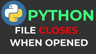 Python File Closes When Opened | How To Fix Easy Way