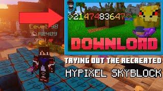 I play BlueCommander's RECREATED Hypixel Skyblock! (experience)