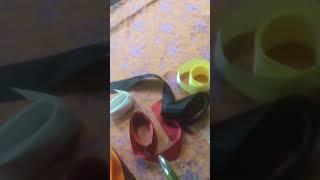 materials for affixing ribbons on fabric..handsewing