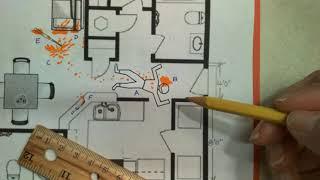 Crime Scene Sketch  evidence measurements