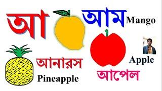 বাংলা বর্ণমালা শিক্ষা //আ তে আম আনারস আপেল // আ দিয়ে শব্দ গঠন