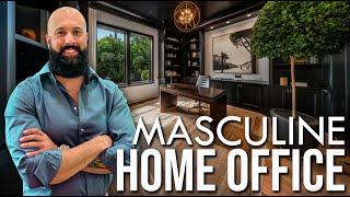 Creating a Masculine Home Office Design for Men | Dark and Bold