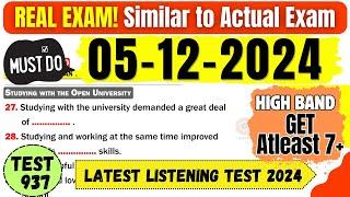 IELTS Listening Practice Test 2024 with Answers | 05.12.2024 | Test No - 937