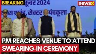 Nayab Singh Saini Oath Taking Ceremony |  PM Modi reaches venue to attend swearing-in ceremony