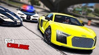 ПОЛИЦЕЙСКАЯ ПОГОНЯ ЗА AUDI R8 V10 В ГТА5 ОНЛАЙН! ПОЛИЦЕЙСКИЕ ДОГОНЯЛКИ В ГТА 5