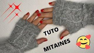 TUTO MITAINE TRICOT - motif torsade et perles