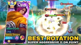 LING BEST ROTATION FOR GET WINSTREAK - SUPER AGGRESSIVE & ON POINT GAMEPLAY Ling Mobile Legends