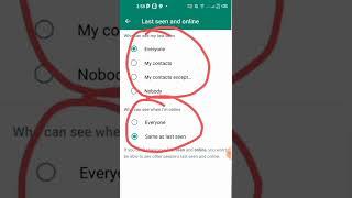 Hide your last seen and online status Whatsapp