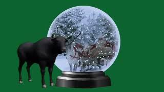 НОВОГОДНИЙ ФУТАЖ - СИМВОЛ 2021 ГОДА БЫК / HAPPY NEW YEAR - SYMBOL OF THE YEAR BULL GREEN SCREEN