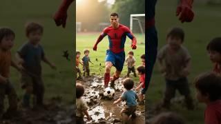 "Messi vs Ronaldo: Muddy Superhero Showdown!"#ronaldo #messi #trending #viral #football