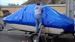 How to DIY shrink wrap a boat!! Shrink wrapping for winter boat protection.