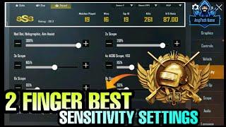 MY 2 FINGER SENSITIVITY SETTINGS | 2 FINGER + GYROSCOPE SENSITIVITY SETTINGS | PUBG MOBILE