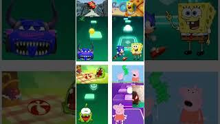 Pixar Car vs Spongebob vs Om Nom Exe vs Peppa Pig X Coffin Dance Tiles Hop 347 #shorts