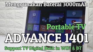 Portable TV Advance PSV 1401 Support TV Digital WIFI Bluetooth Solusi Acakan PLN