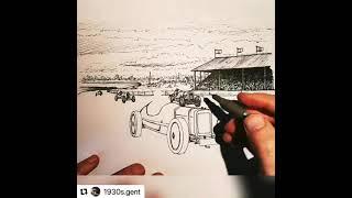 1922 Strasbourg GP Sunbeam illustrated by Dickon Armstrong