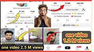 ONE video 2.5M views ONE video 1.2M  views  TIKTOK beta program fresh ID 1 video viral method