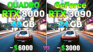 Quadro RTX 8000 vs GeForce RTX 3090 - Test in 8 Games