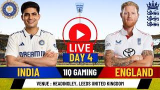  LIVE: IND vs ENG | 1ST Test Day 4 l | Live Cricket Match Today