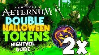 DOUBLE your rewards & craft dupe mats! New World Aeternum Halloween Guide 2024 - Nightveil Hallow