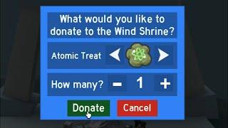 Donating a Atomic Treat to the Wind Shrine! | Bee Swarm Simulator