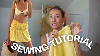 Easy Sewing Tutorial - Mini Skirt [no sewing pattern needed] DIY