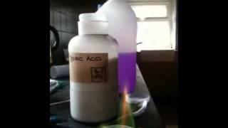 Boric acid and meths green flames