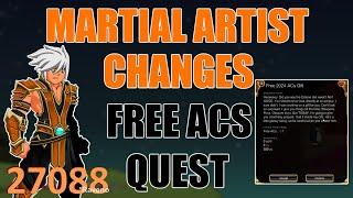 AQW 500 Free AC's Quest + Martial Artist Class Changes!